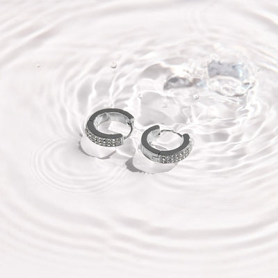 Pavé Crystal Huggie Hoop Earrings