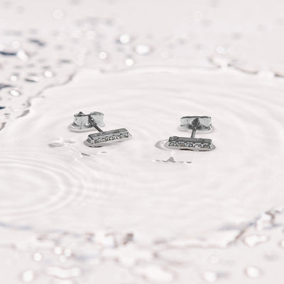 Crystal Bar Stud Earrings