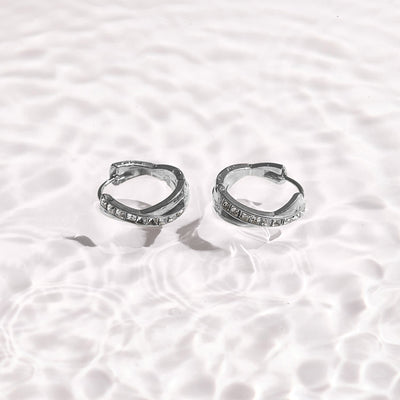 Crystal Twist Hoop Earrings