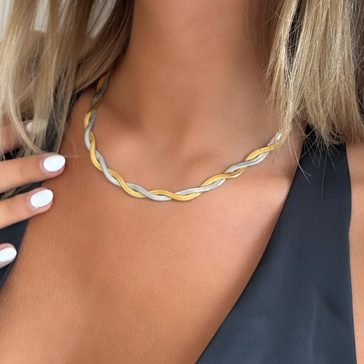 Two-Tone Medusa Necklace