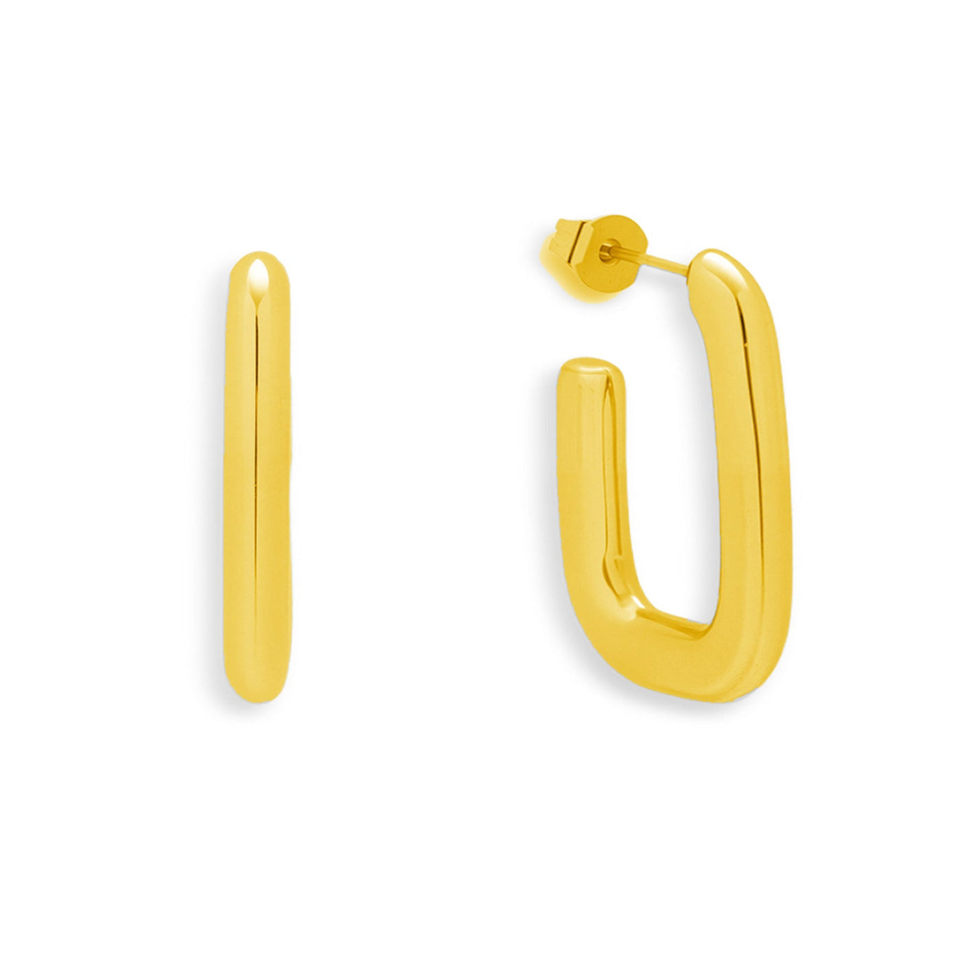 Rounded Square Hoop Earrings