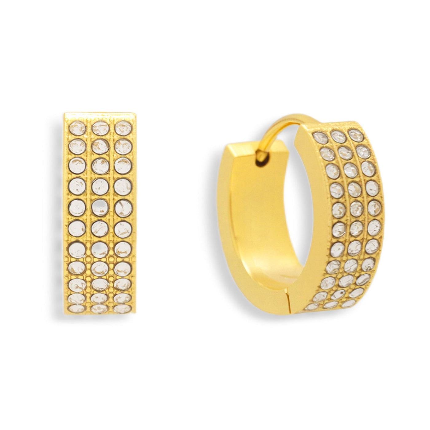 Pavé Crystal Huggie Hoop Earrings