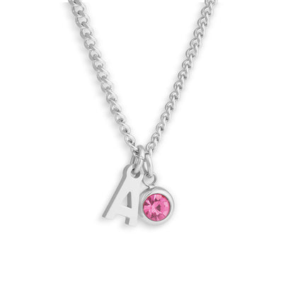 Custom/Personalized Initial Pendant Necklace w/ Birthstone