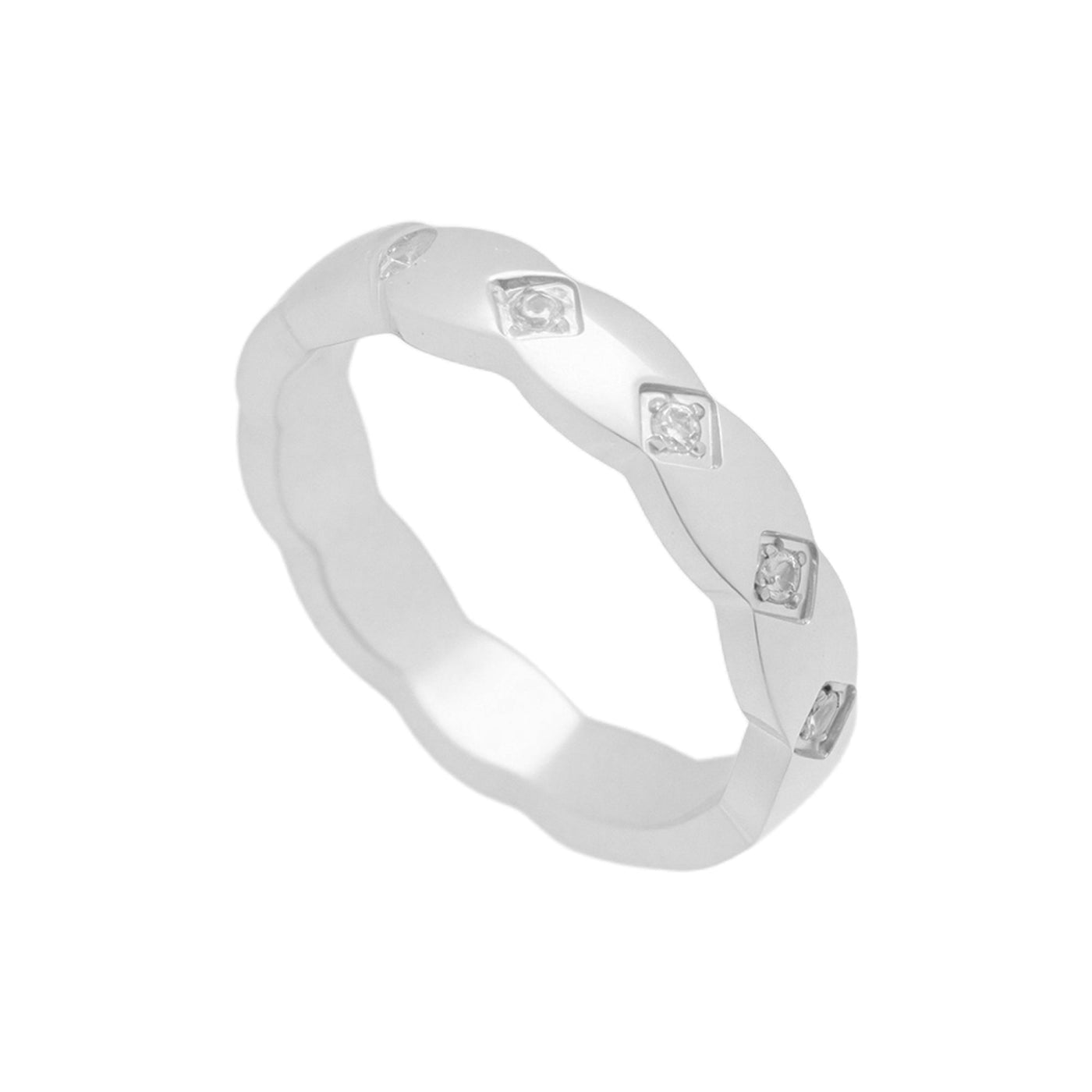 Twist Crystal Inset Ring